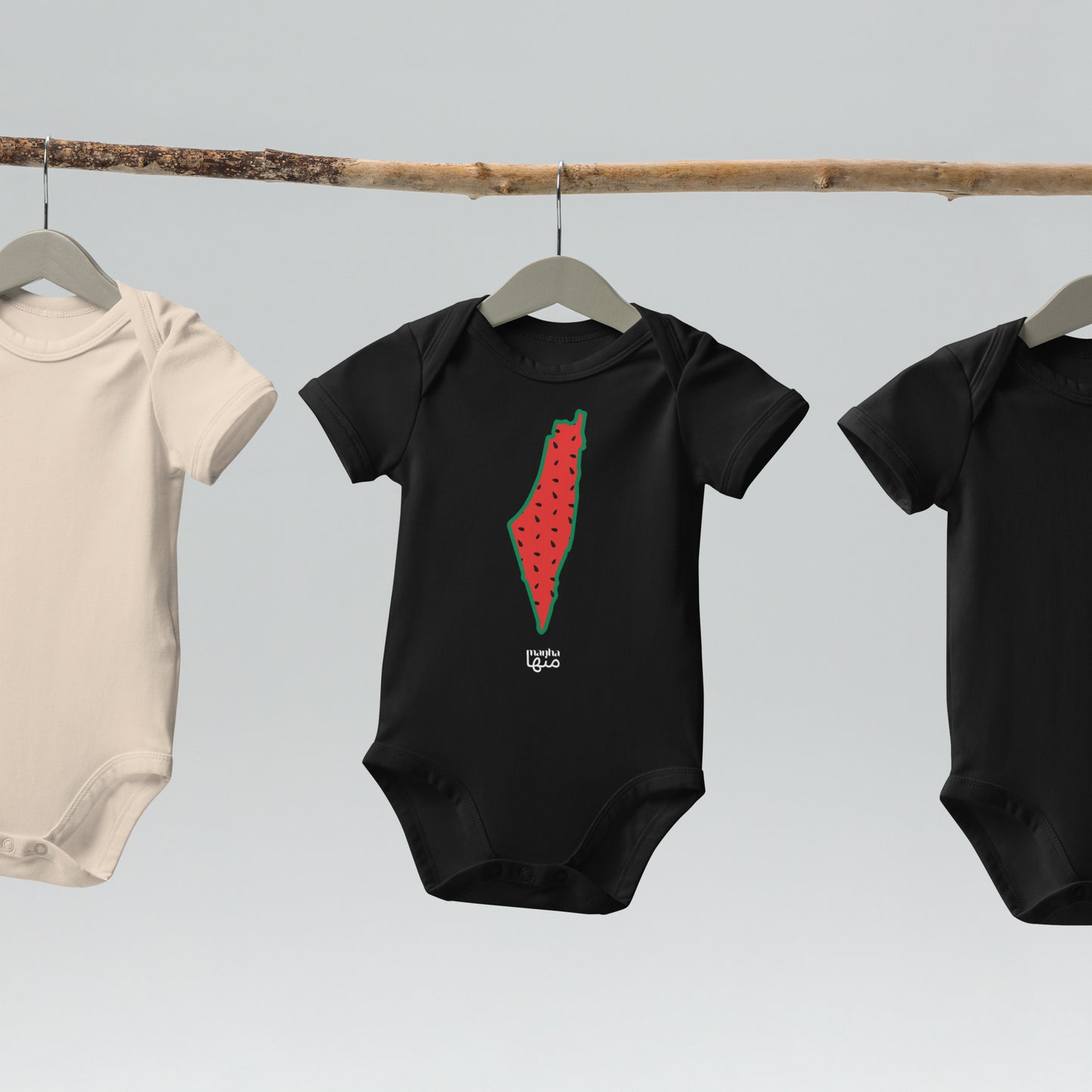 Palestine map watermelon 🍉 design baby bodysuit - Organic cotton