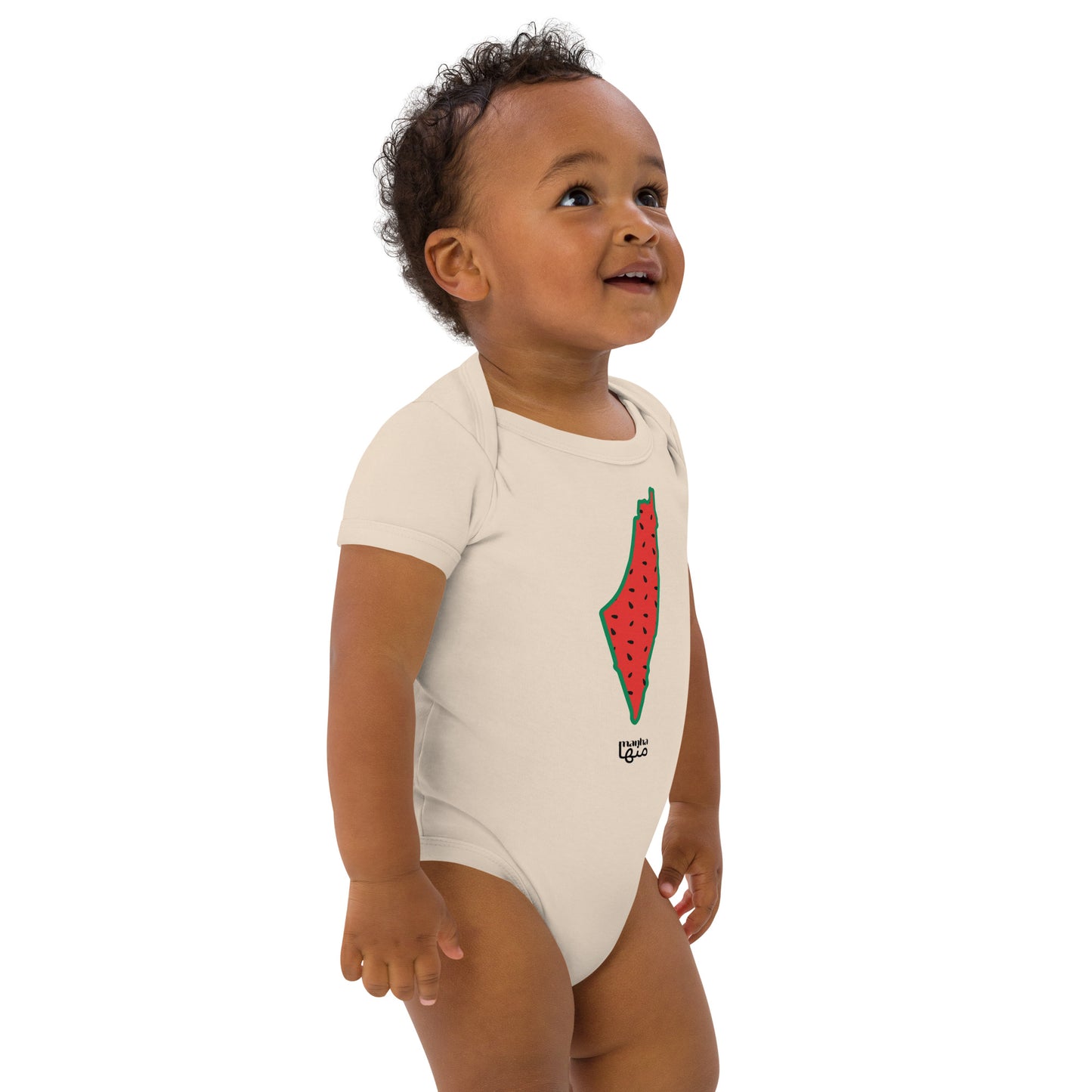 Palestine map watermelon 🍉 design baby bodysuit - Organic cotton